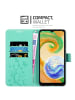 cadorabo Hülle für Samsung Galaxy A04s / A13 5G / M13 5G in Floral Türkis