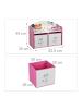 relaxdays Kinderregal "Heldin" in Weiß/ Pink - (B)62,5 x (H)49 x (T)30 cm