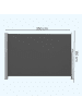 SONGMICS Seitenmarkise Sheld in Anthrazit - (B)350 x (H)180 cm