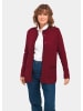 GOLDNER Longstrickjacke Longstrickjacke mit kontrastfarbenen Zierkanten in dunkelrot
