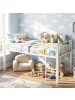 COSTWAY Kinderbett Hochbett 90x200 cm in Weiß