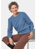 GOLDNER Kurzgröße:  Weicher Strickpullover, Ballonärmel in jeansblau