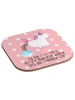 Mr. & Mrs. Panda Coaster Einhorn Pupsen mit Spruch in Rot Pastell