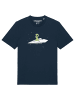 wat? Apparel T-Shirt Alien on a paper plane in Dunkelblau