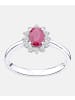 Diamant L'éternel Cluster-Ring aus 750 Weißgold mit Diamant mit Rubin
