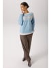 Aniston CASUAL Strickpullover in hellblaumeliert-wollweiß-hellbraun