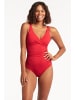 Sea Level Essentials Cross Front Multifit One Piece in RED