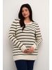 KAFFE curve Strickpullover KClinda in Feather Gray Mel/ Black Stripe