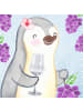 Mr. & Mrs. Panda Rotwein Glas Einhorn Gärtner mit Spruch in Transparent
