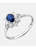 Diamant L'éternel Ring aus 375 Weißgold mit Zirkonia mit Saphir