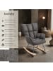 tectake Schaukelstuhl Torve, 68 x 96 x 97 cm, Belastbarkeit 120 kg, Chenille anthrazit