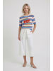 Oui Pullover in lt blue red