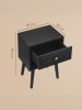 VASAGLE 2er-Set: Nachttisch Miranta in Schwarz - (B)39 x (H)55 x (T)28 cm