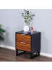 relaxdays Nachttisch in Braun/ Schwarz - (B)40 x (H)50 x (T)33 cm