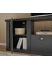 Furn.Design TV-Lowboard schwarz matt, Eiche Landhaus 205 cm, TV Unterteil mit Soft-Close
