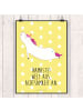 Mr. & Mrs. Panda Poster Einhorn Yoga mit Spruch in Gelb Pastell