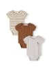 Minoti 3-er Pack Bodys NOSBABYRIB2 in Beige