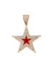 myMo at night Women Pendant With Rhinestones in Rose Gold Red