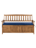 Beliani Gartenbank SOVANA in Braun/Blau - (W) 160 x (H) 91 x (L) 60 cm