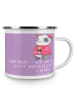 Mr. & Mrs. Panda Camping Emaille Tasse Junggesellinnenabschied T... in Lavendeltraum