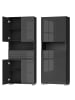 VASAGLE Badezimmerschrank in Schwarz - (B)60 x (H)170 x (T)30 cm