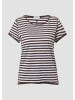 s.Oliver T-Shirt kurzarm in Braun-weiß