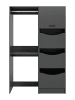 ebuy24 Waschmaschinenschrank Free (2-teilig) Anthrazit 126 x 68 cm