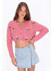 myMo Cardigan in pink multicolor