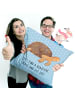 Mr. & Mrs. Panda Kissen Schildkröte MHerzieren mit Spruch in Blau Pastell