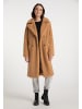 myMo Damen Faux Shearling Mantel in Kamel