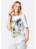 GOLDNER Kurzgröße:  Druckshirt aus Baumwoll-Jersey in weiß / gemustert