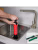 relaxdays Abflussreiniger Pumpe in Schwarz/ Rot