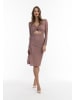 faina Damen Abendkleid Mit Glanzgarn in Altrosa