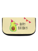Mr. & Mrs. Panda Beautytasche Avocado Geburtstag mit Spruch in Gelb Pastell