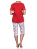 NORMANN kurzarm Capri Schlafanzug Pyjama - 78833 in rot