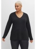 sheego Pullover in schwarz meliert