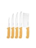 Cheffinger 5-teiliges BBQ Messer-Set aus hochwertigem Edelstahl - Ergonomisch & l in Gelb