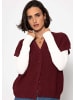 SASSYCLASSY Strickweste mit Herzknöpfen in Burgundy