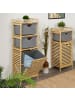 relaxdays Wäschekorb in Natur/ Grau - (B)40 x (H)120 x (T)33 cm