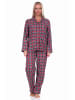 NORMANN langarm Flanell Schlafanzug Pyjama Set kariert - 70880 in rot