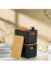 relaxdays 2 x Aufbewahrungsbox in Schwarz/ Natur – (B)26 x (H)16 x (T)17,5 cm