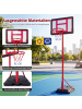 COSTWAY Basketballkorb Kinder Outdoor 95-155 cm in Rot