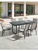 Beliani 6er-Set Gartenstuhl BUSSETO in Schwarz/Grau/Braun