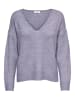 JACQUELINE de YONG Fein Strickpullover Pullover V-Neck JDYELANORA Longsleeve Sweater in Grau-Lila