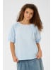 SAINT TROPEZ Kurzarm-Bluse PalaSZ Lockere Passform in Skyway
