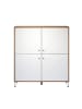CALICOSY Hohes Sideboard 4 Türen matt w in Weiß - (W)123  x (H)136  x (L)40 cm