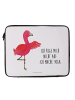 Mr. & Mrs. Panda Notebook Tasche Flamingo Yoga mit Spruch in Weiß