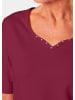 GOLDNER T-Shirt Halbarm Basic-Shirt aus Baumwolle in merlot