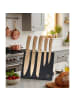 Cheffinger 6-teiliges Messer-Set mit ergonomischem Griff & magnetischem Messerblock in Gold