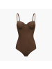 CFAB Push-Up-Bodysuit mit String in Braun